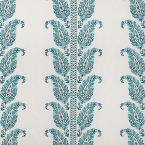 Anduze Embroideries Yara Paisley Emb - Lagoon upholstery fabric swatch