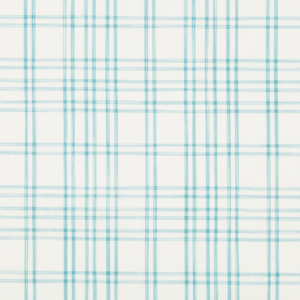 Banon Plaid - Turquoise upholstery fabric swatch
