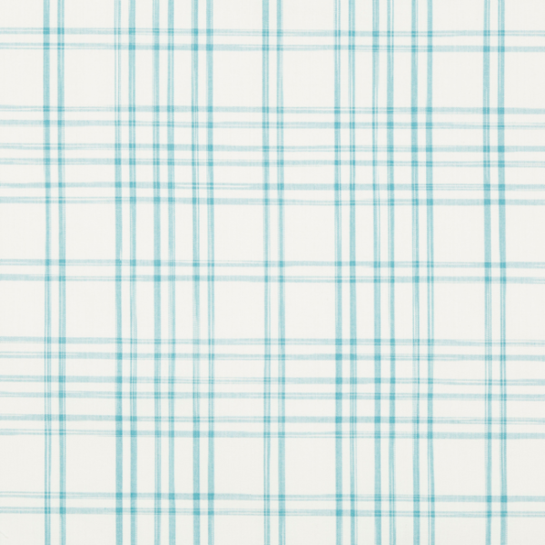 BRUNSCHWIG & FILS BANON PLAID - TURQUOISE upholstery fabric swatch for sample-first furniture planning