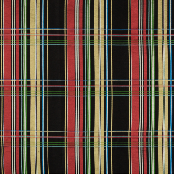 BRUNSCHWIG & FILS BARET LA COMELLE PLAID - ONYX upholstery fabric swatch for sample-first furniture planning
