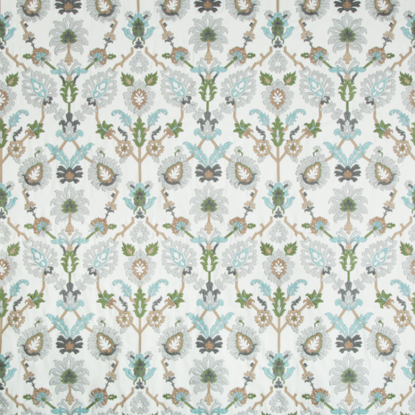 BRUNSCHWIG & FILS BARET SOLANUM EMB - MIST upholstery fabric swatch for sample-first furniture planning