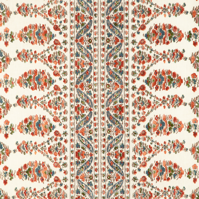 BRUNSCHWIG & FILS CADENET VISAN PRINT - SKY/CORAL 8023108.512.0