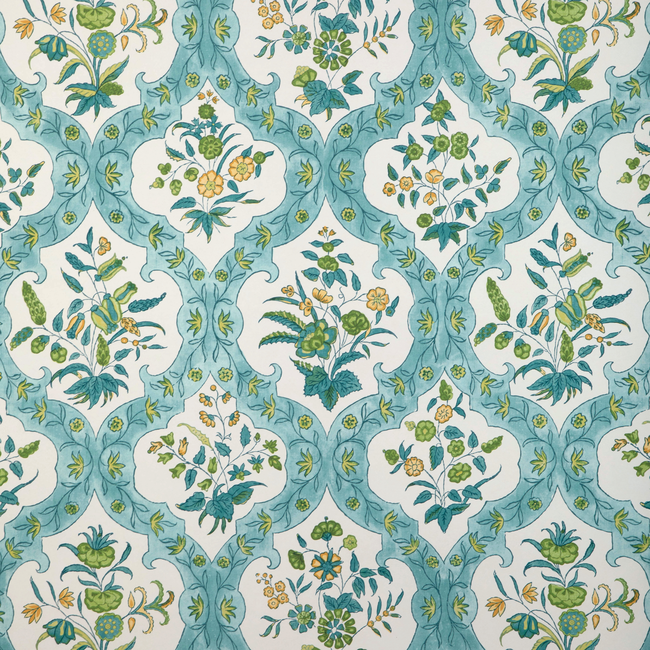 BRUNSCHWIG & FILS CADENET WALLPAPERS VENTOUX - AQUA/LEAF P8023102.313.0