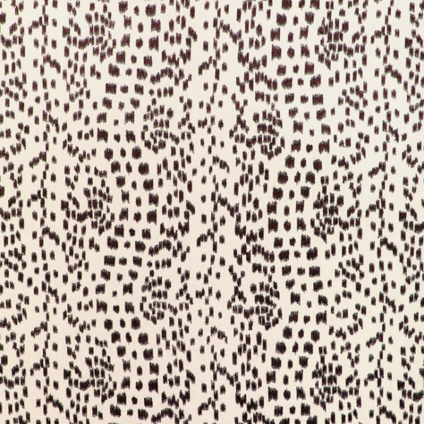 BRUNSCHWIG & FILS CAPE COMORIN LES TOUCHES EMB - ESPRESSO upholstery fabric swatch for sample-first furniture planning