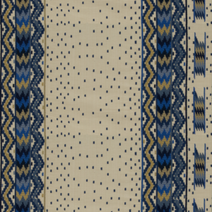 Cape Comorin Talakona Stripe - Blue/gold upholstery fabric swatch