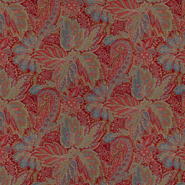 BRUNSCHWIG & FILS CHANDIGARH COTTON AND LINEN PRINT - GARNET BR-70423.179.0