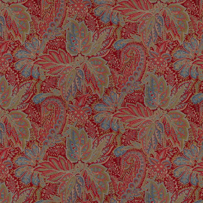 BRUNSCHWIG & FILS CHANDIGARH COTTON AND LINEN PRINT - GARNET BR-70423.179.0