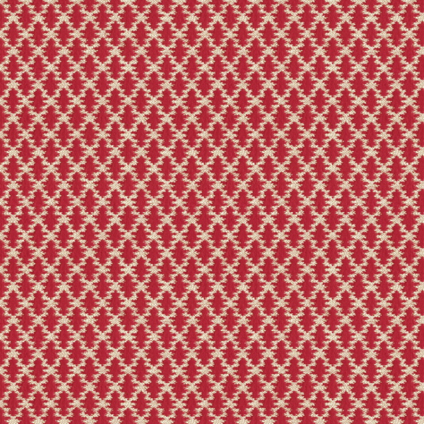BRUNSCHWIG & FILS DIAMOND LATTICE FIGURED TEXTURE - POPPY upholstery fabric swatch for sample-first furniture planning