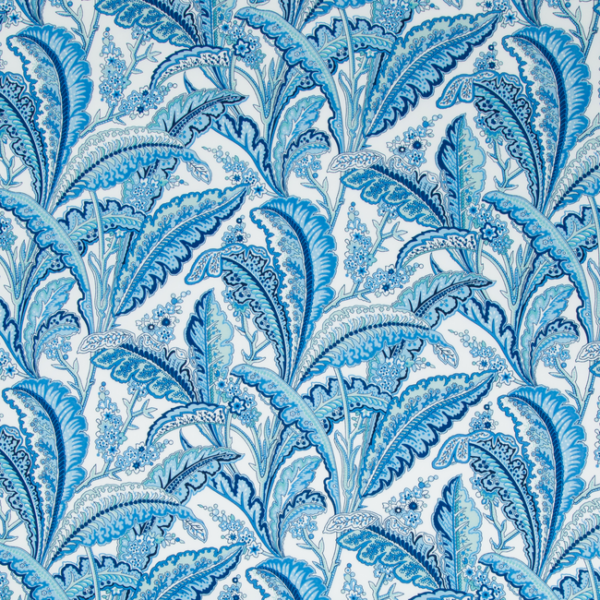 BRUNSCHWIG & FILS EN VACANCES CLARENCE PAISLEY - MARINE upholstery fabric swatch for sample-first furniture planning