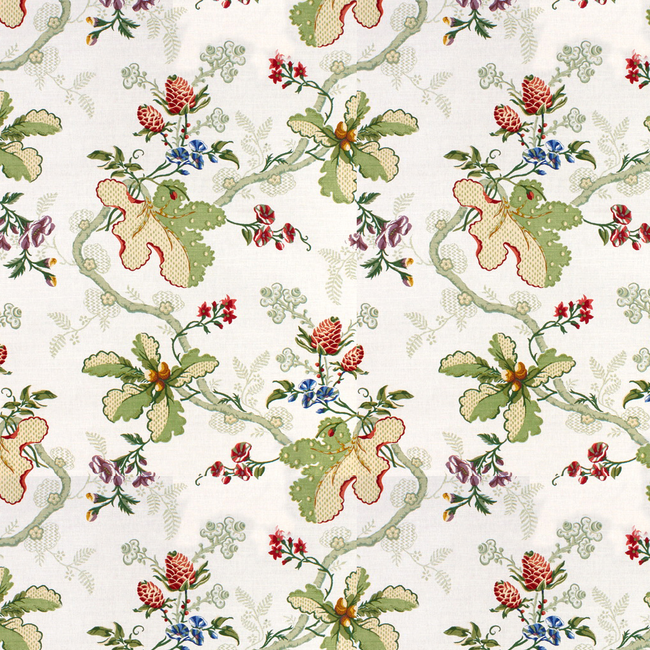 BRUNSCHWIG & FILS FABRIANO COTTON AND LINEN PRINT - WHITE BR-79355.000.0