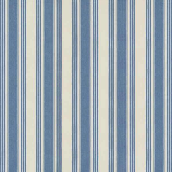 BRUNSCHWIG & FILS FOLIO FRANCAIS COLMAR STRIPE - FRENCH BLUE upholstery fabric swatch for sample-first furniture planning