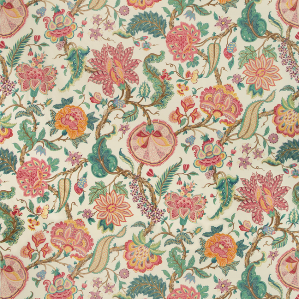 BRUNSCHWIG & FILS FOLIO FRANCAIS SARANDA PRINT - JEWEL upholstery fabric swatch for sample-first furniture planning