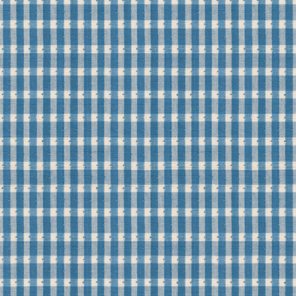 BRUNSCHWIG & FILS HALSEY COTTON CHECK - OXFORD BLUE upholstery fabric swatch for sample-first furniture planning