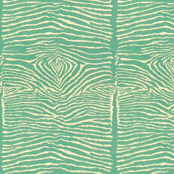 BRUNSCHWIG & FILS HOMMAGE LE ZEBRE - AQUA upholstery fabric swatch for sample-first furniture planning