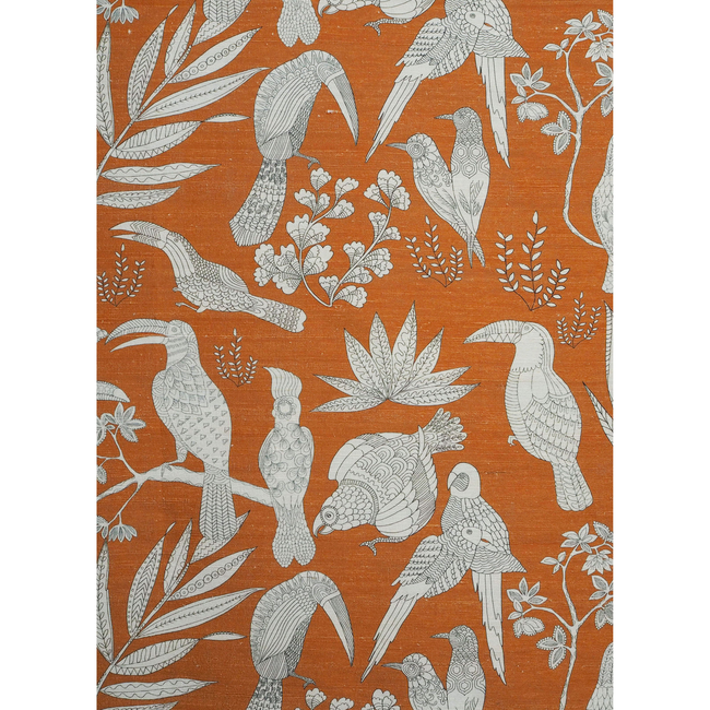 BRUNSCHWIG & FILS JAGTAR FESTIVAL SILK BIRD - ARANCIA JAG-50063.212.0
