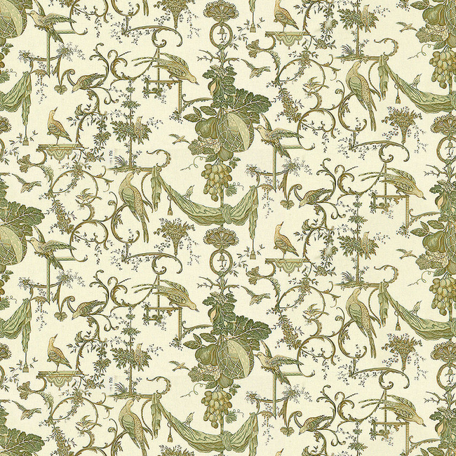 BRUNSCHWIG & FILS KININVIE COTTON PRINT - LEAF ON WHITE BR-79500.432.0