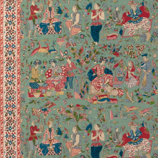 BRUNSCHWIG & FILS LA MENAGERIE SHALIMAR PRINT - JADE/ROSE 8024100.319.0