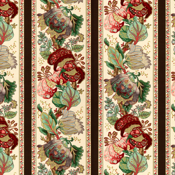 BRUNSCHWIG & FILS LA PORTUGAISE COT/LIN PRT - BROWN STRIPE BR-70341.0.0