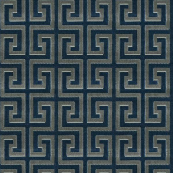BRUNSCHWIG & FILS L'ATELIER MODERNE MACAIRE VELVET - GREY/BLUE upholstery fabric swatch for sample-first furniture planning
