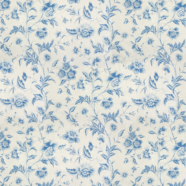 BRUNSCHWIG & FILS LE JARDIN CHINOIS MANDARIN ROSE - BLUE upholstery fabric swatch for sample-first furniture planning