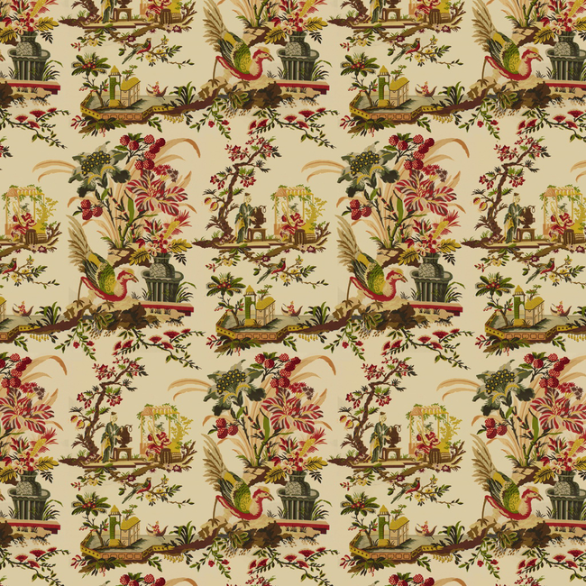 BRUNSCHWIG & FILS LE LAC GLAZED CHINTZ - CREAM BR-71162.015.0 - Discontinued