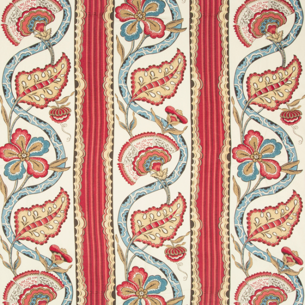 BRUNSCHWIG & FILS LE PARNASSE GAUTIER PRINT - CRANBERRY upholstery fabric swatch for sample-first furniture planning