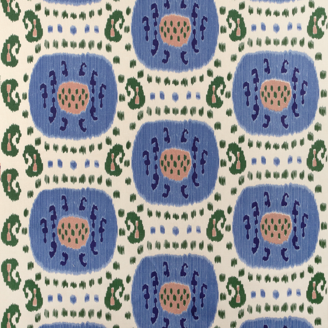 BRUNSCHWIG & FILS LES ALIZES SAMARKAND COTTON AND LINEN PRINT - CANTON BLUE/GREEN BR-71110.221.0