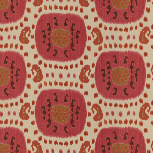 BRUNSCHWIG & FILS LES ALIZES SAMARKAND COTTON AND LINEN PRINT - DUSTY ROSE/RUST BR-71110.119.0