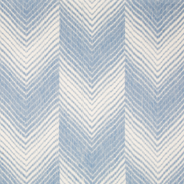 BRUNSCHWIG & FILS LES ENSEMBLIERS LES CHEVRONS PRINT - BLUE upholstery fabric swatch for sample-first furniture planning