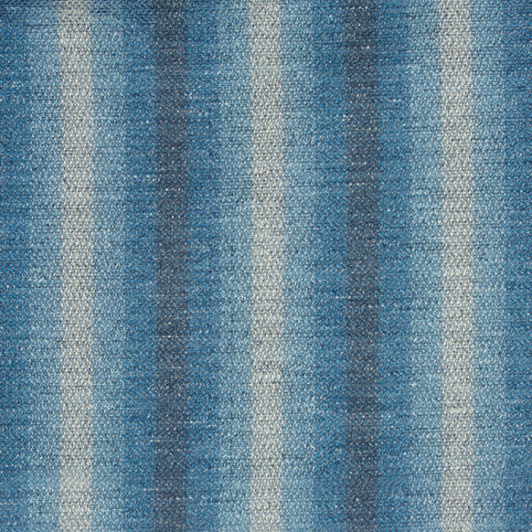 BRUNSCHWIG & FILS LES ENSEMBLIERS LES OMBRES STRIPE - LAPIS upholstery fabric swatch for sample-first furniture planning