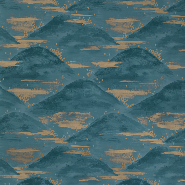 BRUNSCHWIG & FILS LES ENSEMBLIERS WALLPAPERS LA BRUME - TEAL P8020105.35.0