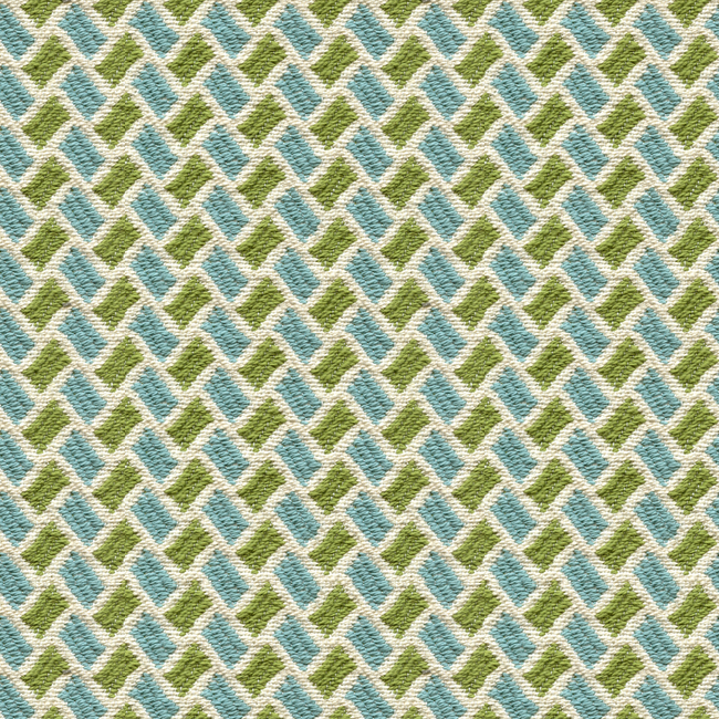 BRUNSCHWIG & FILS LES TROPIQUES NEW BRIQUETAGE - AQUA/LIME 8015112.513.0