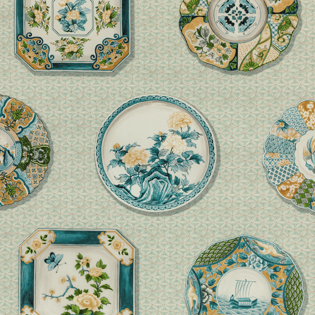 BRUNSCHWIG & FILS LOUVERNE BONCHAMP PRINT - AQUA 8020128.3516.0