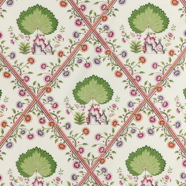 BRUNSCHWIG & FILS LOUVERNE LOIRE PRINT - SPRING upholstery fabric swatch for sample-first furniture planning