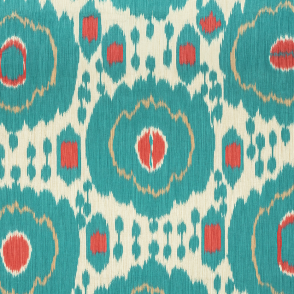 BRUNSCHWIG & FILS LOUVERNE MAYENNE PRINT - AQUA upholstery fabric swatch for sample-first furniture planning