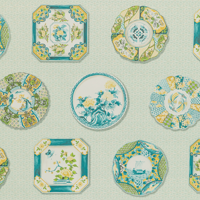 BRUNSCHWIG & FILS LOUVERNE WALLPAPERS BONCHAMP - AQUA P8020115.3516.0