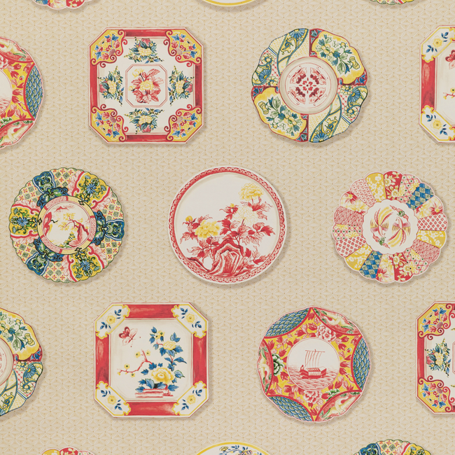 BRUNSCHWIG & FILS LOUVERNE WALLPAPERS BONCHAMP - RED P8020115.194.0