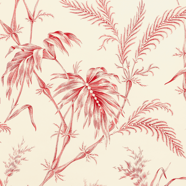 BRUNSCHWIG & FILS LOUVERNE WALLPAPERS LAUZIERE - RED P8020113.19.0