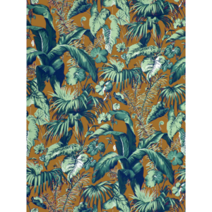 Madeleine Castaing Indoor/outdoor Feuillage Ii - Tobacco upholstery fabric swatch