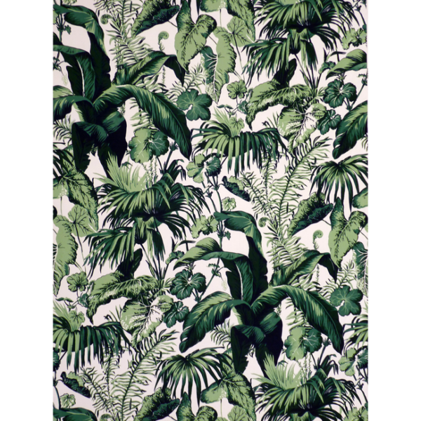 BRUNSCHWIG & FILS MADELEINE CASTAING INDOOR/OUTDOOR FEUILLAGE II - VERT upholstery fabric swatch for sample-first furniture planning