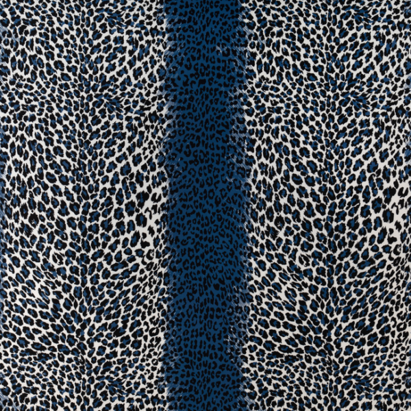 BRUNSCHWIG & FILS MADELEINE CASTAING INDOOR/OUTDOOR LEOPARD II - BLUE upholstery fabric swatch for sample-first furniture planning