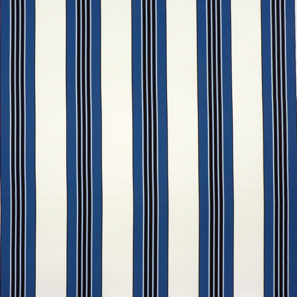 BRUNSCHWIG & FILS MADELEINE CASTAING INDOOR/OUTDOOR RAYURE II - BLUE upholstery fabric swatch for sample-first furniture planning