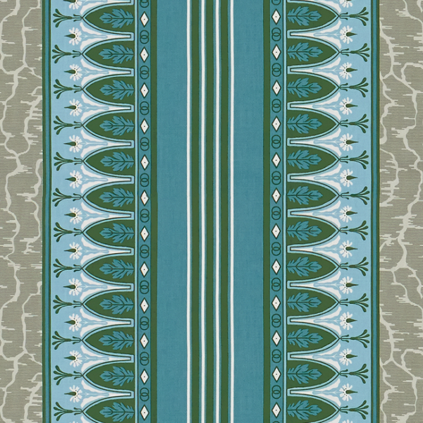 BRUNSCHWIG & FILS MADELEINE CASTAING LOLA MONTEZ - BLEU/GREY upholstery fabric swatch for sample-first furniture planning