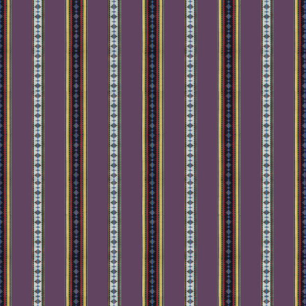 BRUNSCHWIG & FILS MADELEINE CASTAING RAYURE BRODERIE - AUBERGINE upholstery fabric swatch for sample-first furniture planning