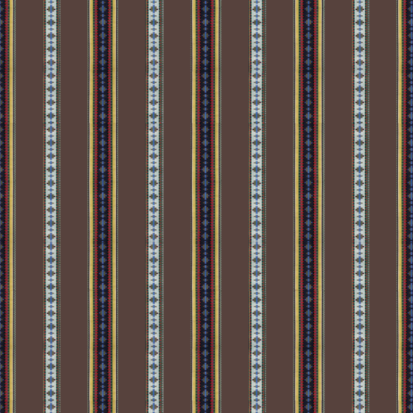 BRUNSCHWIG & FILS MADELEINE CASTAING RAYURE BRODERIE - BRUN upholstery fabric swatch for sample-first furniture planning