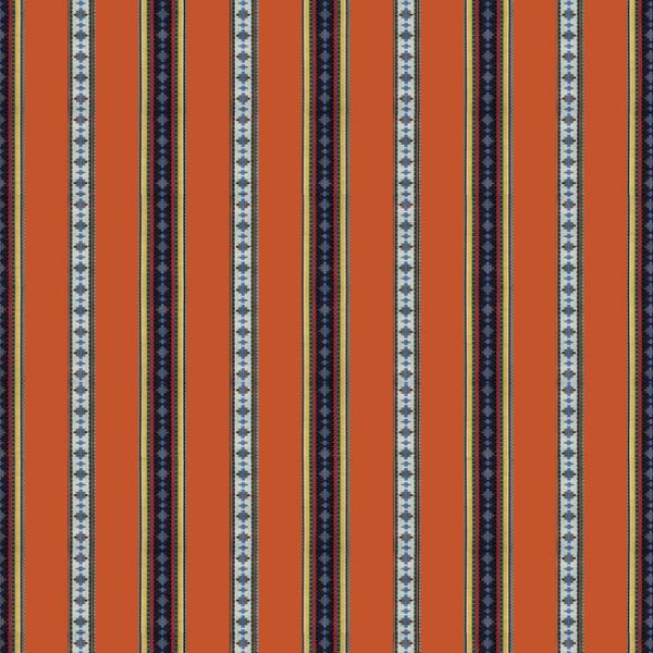 BRUNSCHWIG & FILS MADELEINE CASTAING RAYURE BRODERIE - ORANGE upholstery fabric swatch for sample-first furniture planning
