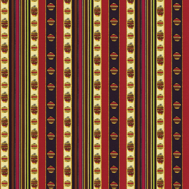 BRUNSCHWIG & FILS MADELEINE CASTAING RAYURE MOIRE - ROUGE 8015143.193.0