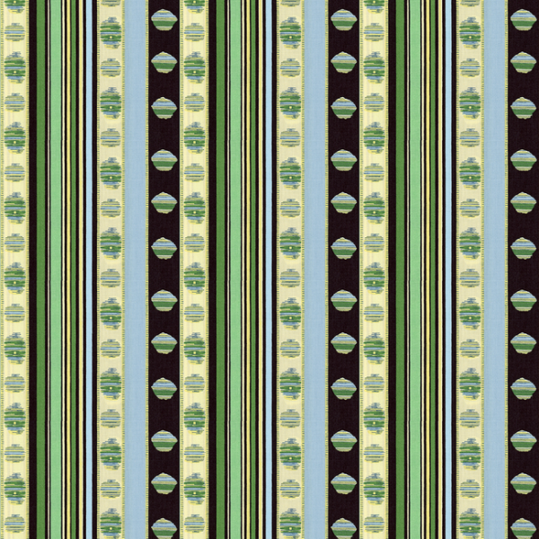 BRUNSCHWIG & FILS MADELEINE CASTAING RAYURE PERCALE - VERT upholstery fabric swatch for sample-first furniture planning