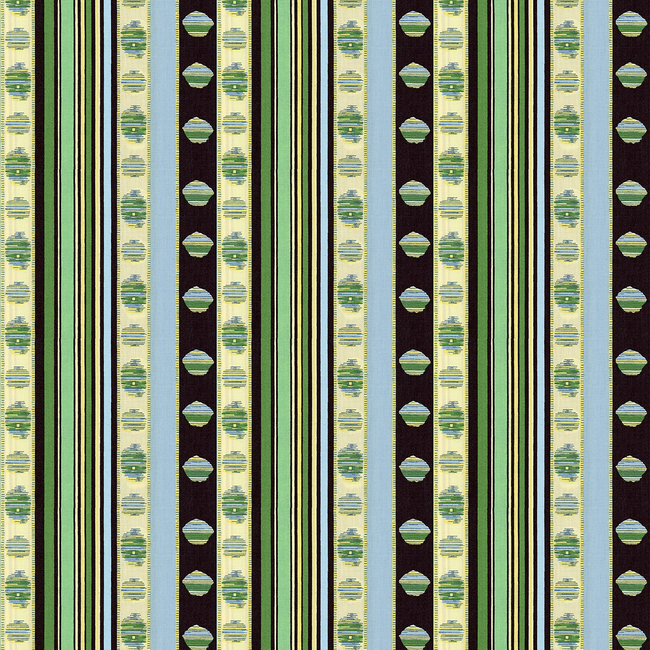 BRUNSCHWIG & FILS MADELEINE CASTAING RAYURE PERCALE - VERT 8015144.513.0