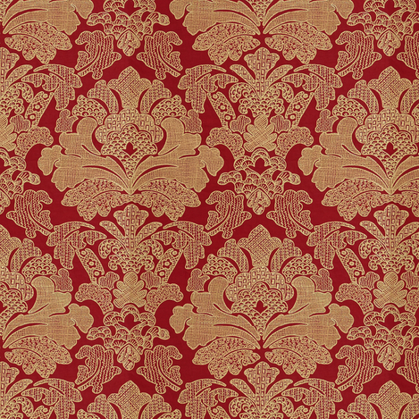 BRUNSCHWIG & FILS MAISONNETTE PRIYA - CRIMSON upholstery fabric swatch for sample-first furniture planning